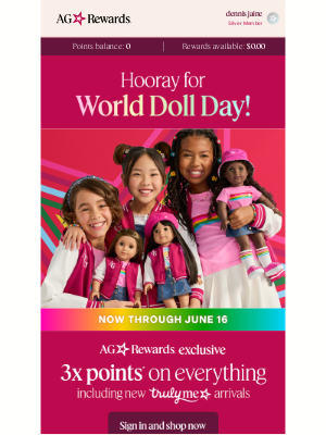 American Girl - Starts today! 3x points + 25% off select items