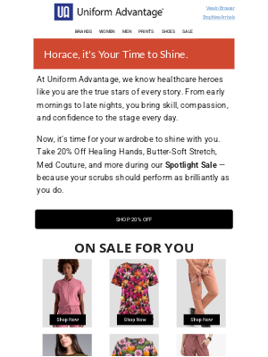 Uniform Advantage - Savings take center stage 🌟 20% Off