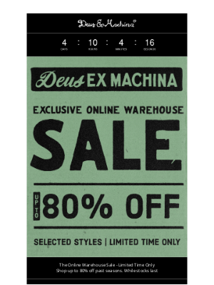 Deus Ex Machina - Up to 80% off - Only Exclusive Warehouse Sale!