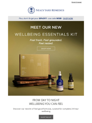 Neal's Yard Remedies - NEW Wellbeing Essentials Kit + 20% OFF