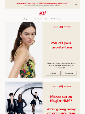 H&M - 25% off any item... like, ANY item