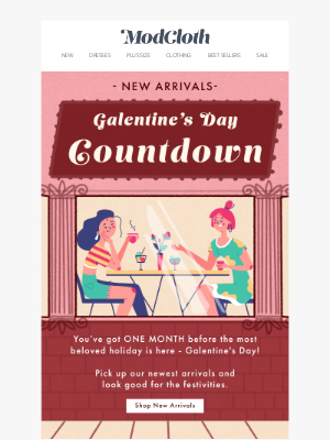 ModCloth - ALERT ⚠️💘 1 Month ‘Til Galentine’s Day!