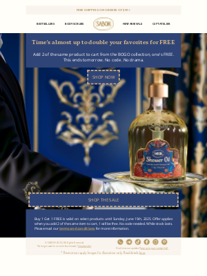 Sabon NYC - Buy 1 Get 1 FREE Ends Tomorrow ⌛