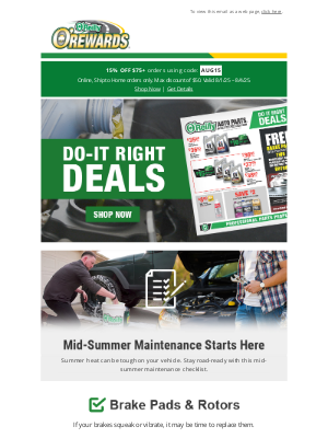 O'Reilly Auto Parts - Do It Right Deals Just Dropped