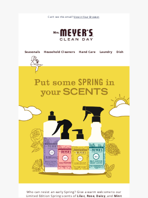 Mrs. Meyer’s Clean Day - Just dropped: Spring has come early! 🌼🌹🌿💜