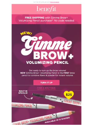 Benefit Cosmetics - JUST LAUNCHED: Gimme Brow+ Volumizing Pencil!