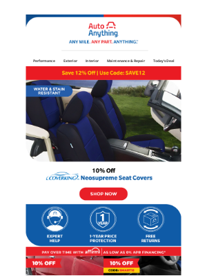 AutoAnything - 10% off the ultimate in seat cover protection