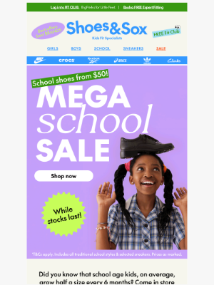 Shoes & Sox (Australia) - Mega School Sale ends soon!