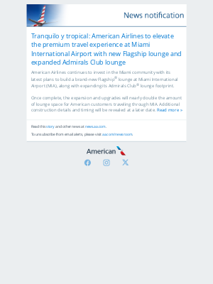 American Airlines - Tranquilo y tropical: American Airlines to elevate the premium travel experience at Miami International Airport with new Flagship lounge and expanded Admirals Club lounge