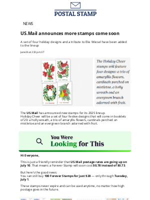 Christopher & Banks - Stamp Price Changes Coming Soon – Just a Heads-Up