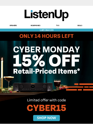 ListenUp - TODAY ONLY: 15% OFF EVERYTHING