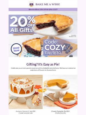 Bake Me A Wish! - Finding the perfect gift? It’s easy as pie!