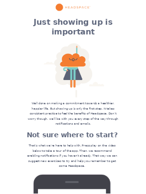 animated gif in email from Headspace