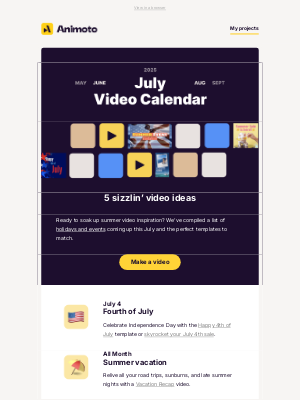 Animoto - Your July video ideas are here