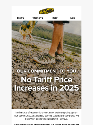 KEEN - No Tariff Price Increases in 2025