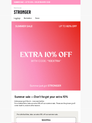 STRONGER - Extra 10% off? Yes please 💪