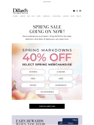 Dillard's - Spring Sale Going On Now!