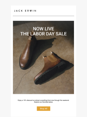 Jack Erwin - Now Live: 15% Off Select Styles