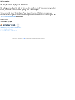 SimilarWeb - Jennifer, brauchen Sie Unterstützung?