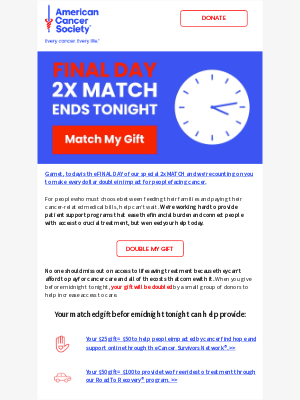 American Cancer Society - 🕛 Midnight deadline!