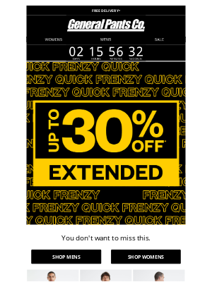 General Pants Co. (AU) - EXTENDED - Up to 30% OFF* online