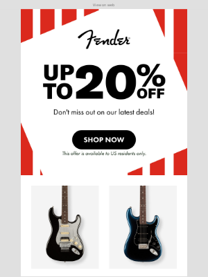 Fender Musical Instruments Corporation - ENDS TOMORROW | Up to 20% Off