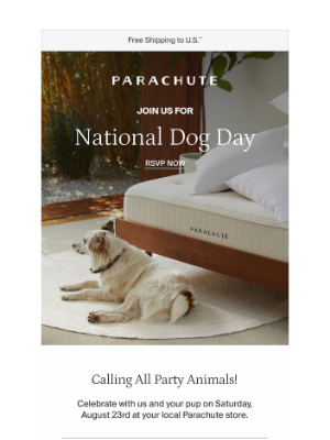 Parachute Home - You’re Invited: National Dog Day Party