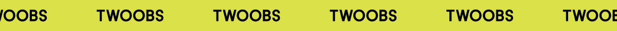 Lime green tape with TWOOBS logo repeating