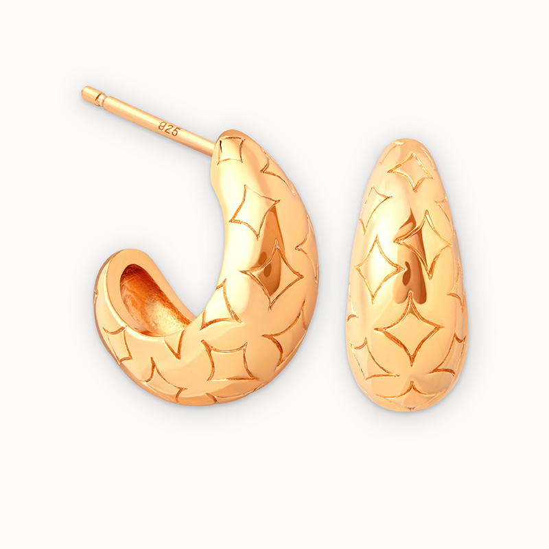 Cosmic Star Charm Hoops