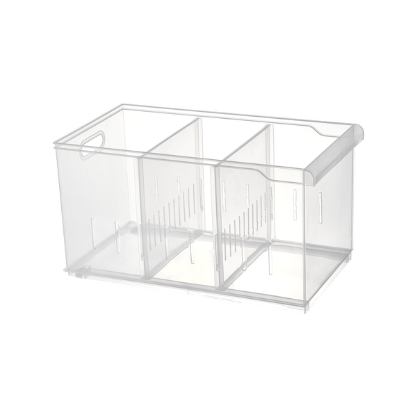 All Set Clear Tall Compartment Box With Two Dividers