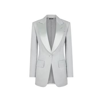 LUSTROUS BARATHEA SILK BLEND "BIANCA" SINGLE BREASTED TUXEDO JACKET