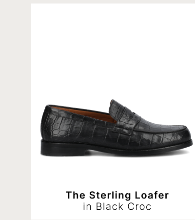 The Sterling Loafer in Black Croc