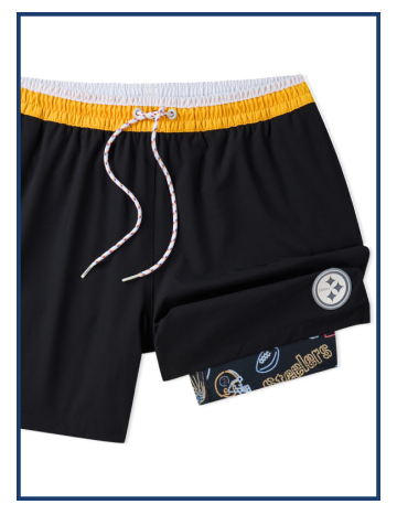 NFL Lined Classic Swim Trunk: The Steelers 5.5"