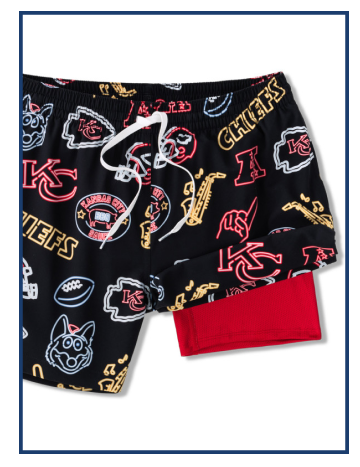 NFL Lined Classic Swim Trunk: The Neon Chiefs 5.5"