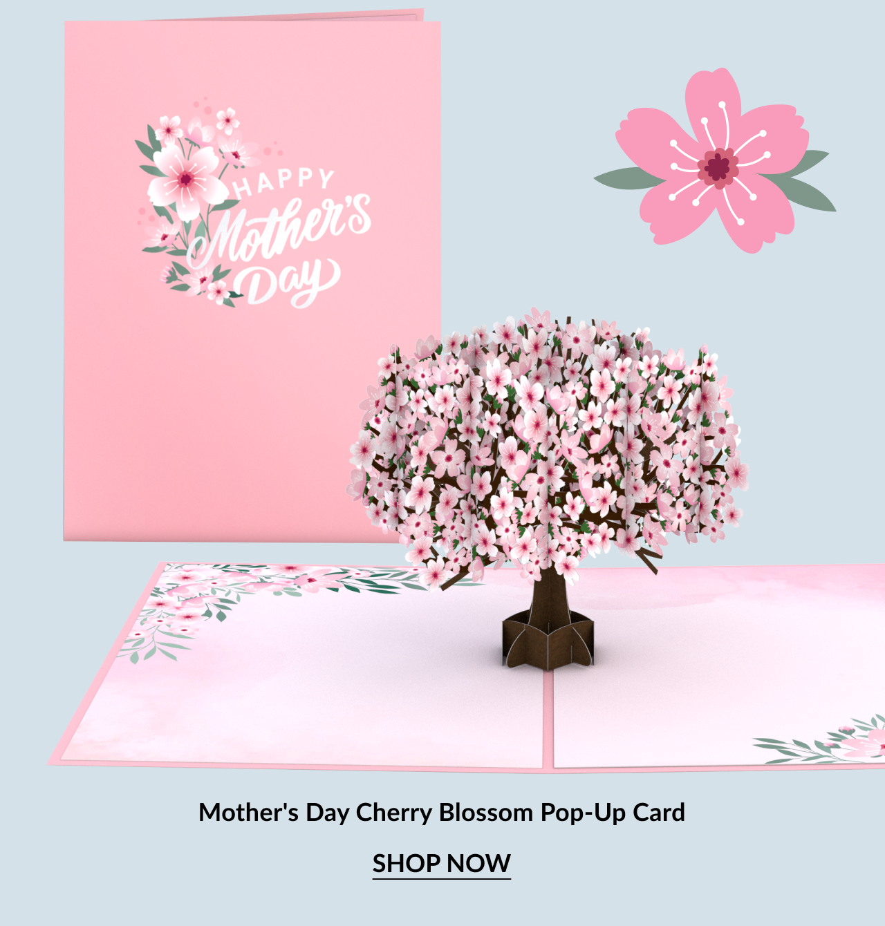 A beautiful pop-up card featuring a Cherry Blossom tree for mom.