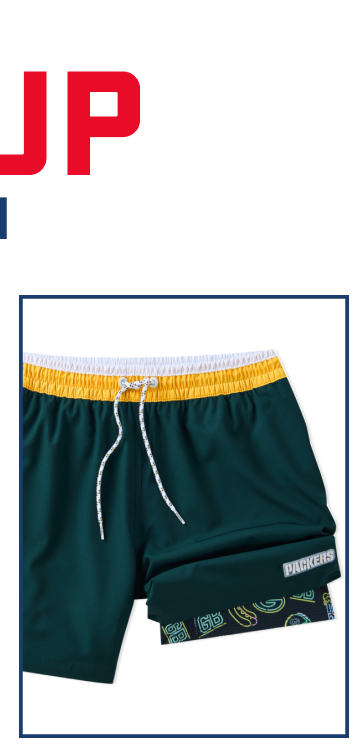 NFL Lined Classic Swim Trunk: The Packers 5.5"