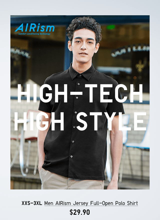 HERO - MEN AIRISM JERSEY FULL-OPEN POLO SHIRT