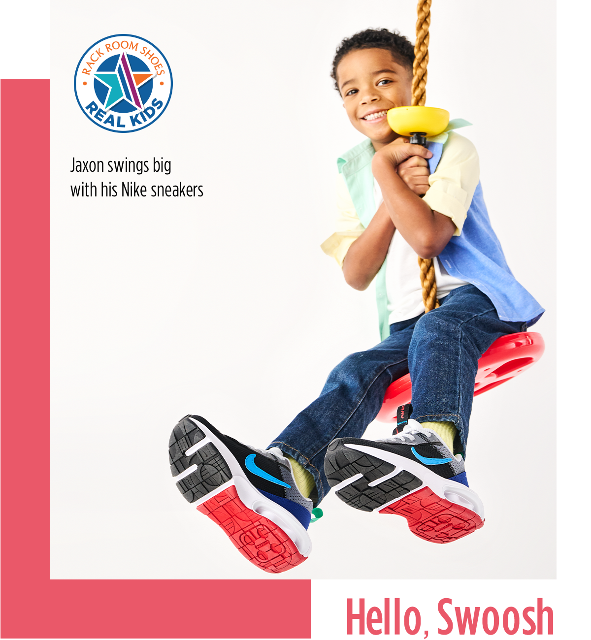 Rack Room Shoes Real Kids | Hello, Swoosh | Jason Swings Big with his Nike Sneakers