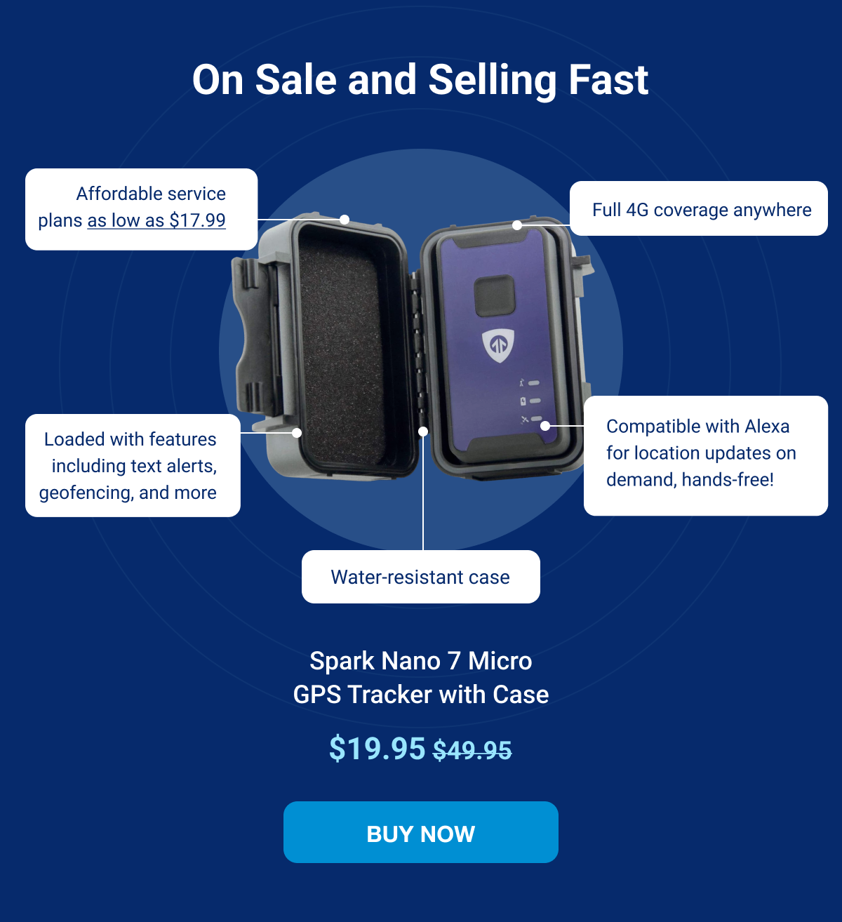 Spark Nano 7 Micro GPS Tracker with Case