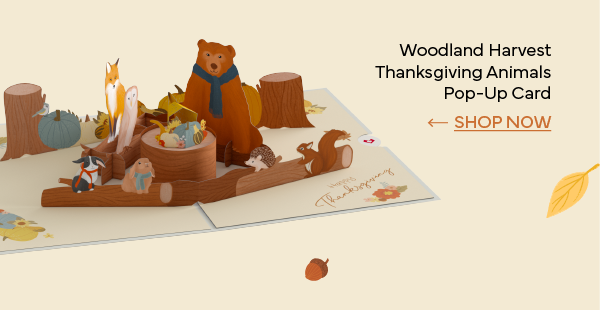 Woodland Harvest Thanksgiving Animals Pop-Up Card