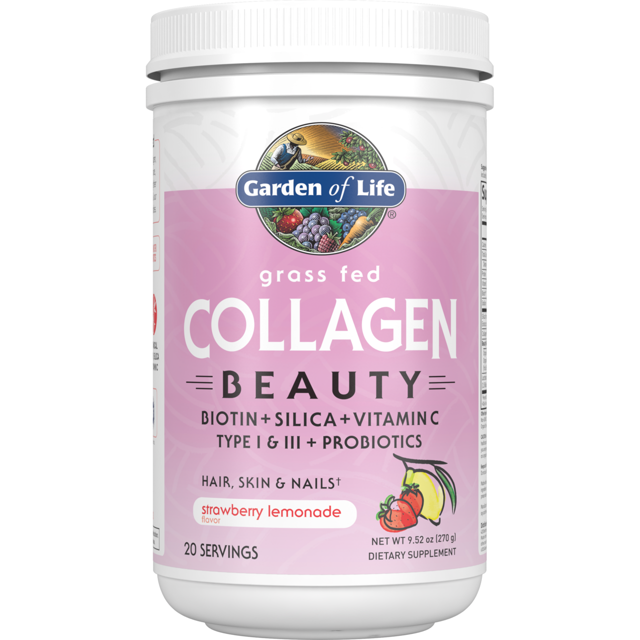 Image of Grass Fed Collagen Beauty Strawberry Lemonade Powder