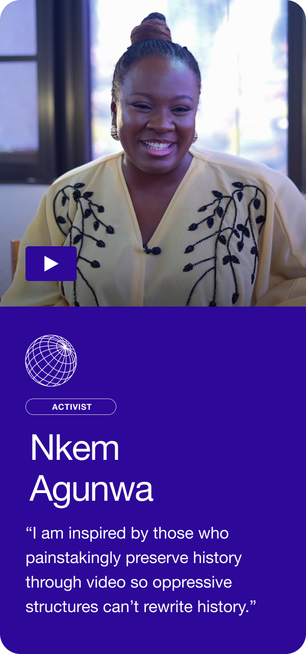 Nkem Agunwa - “My mission for next year is really to keep pushing myself creatively. I don’t just want to tell cool stories, I want to tell stories that matter.” Jump to this answer ->