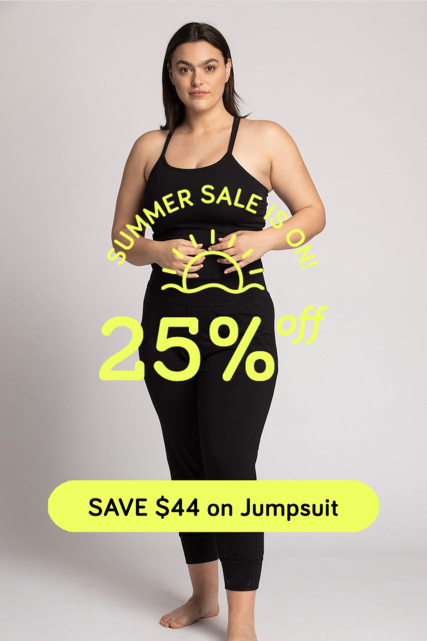 Classic best seller black yoga jumpsuit by Ripple Yoga Wear. Save $44 now!