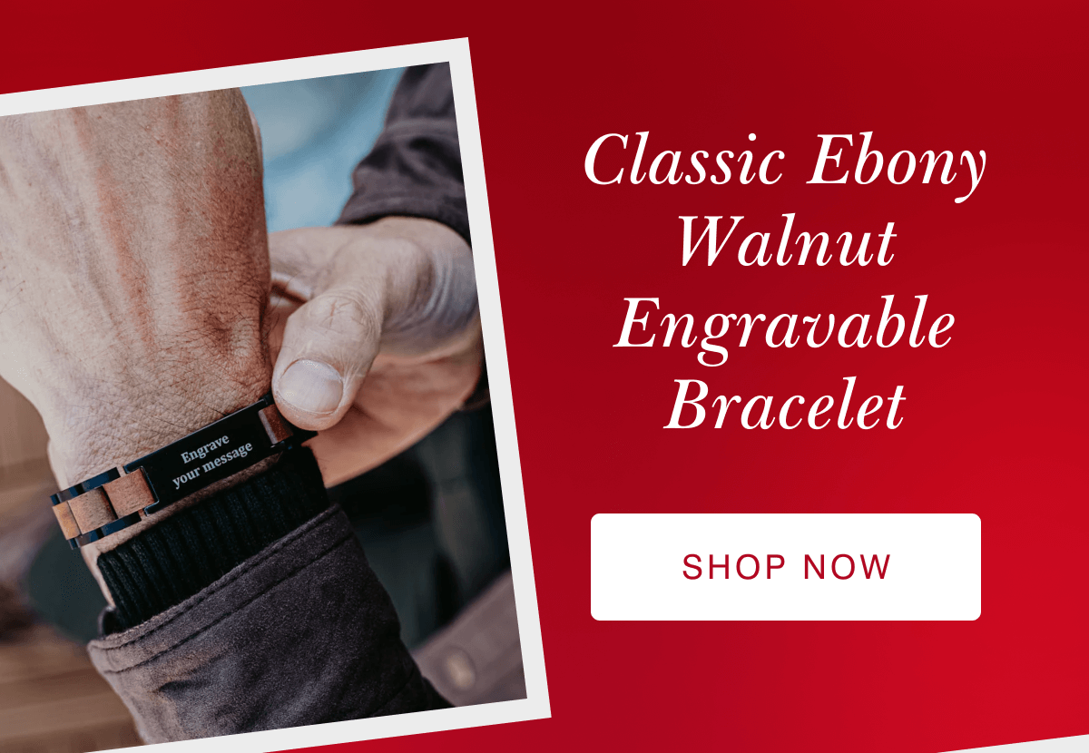 Classic Ebony Walnut Engravable Bracelet - Shop Now!