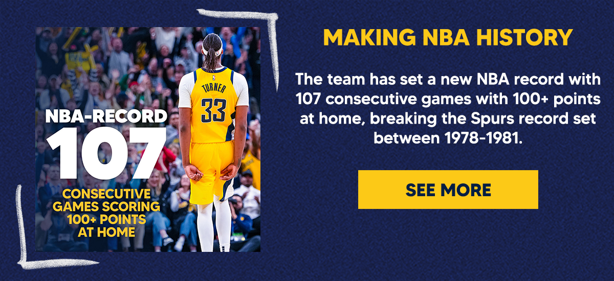 The team has set a new NBA record with 107 consecutive games with 100+ points at home, breaking the Spurs record set between 1978-1981.