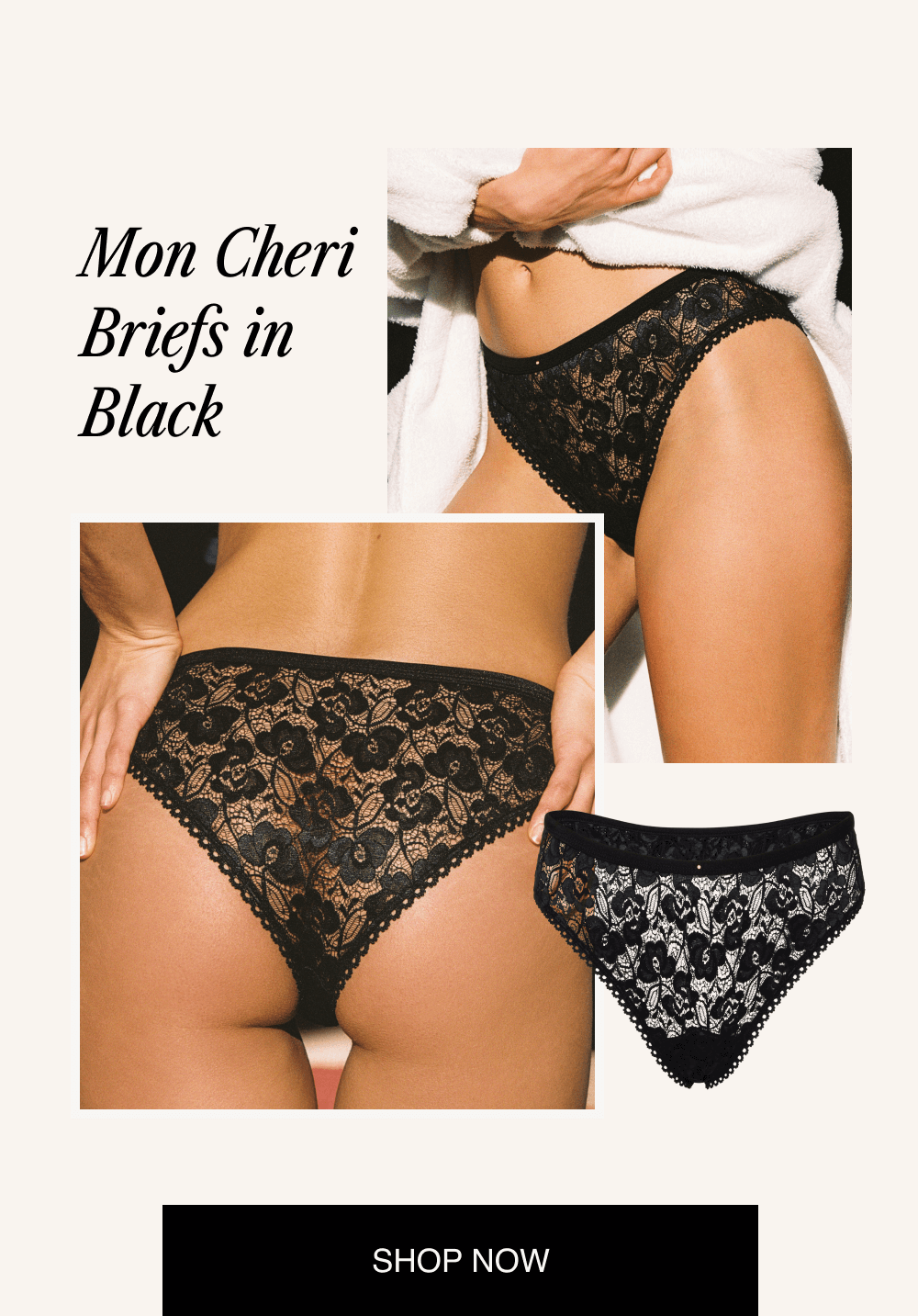 Mon Cheri Briefs in Black [ SHOP NOW ]