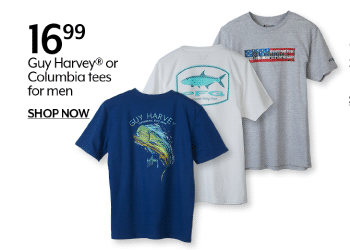 16.99 Guy Harvey® or Columbia tees for men