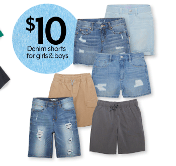 $10 Denim shorts for girls & boys