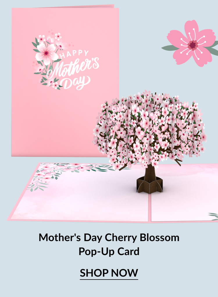 A beautiful pop-up card featuring a Cherry Blossom tree for mom.