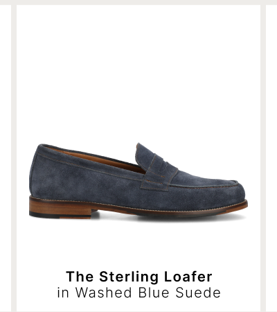 The Sterling Loafer in Washed Blue Suede